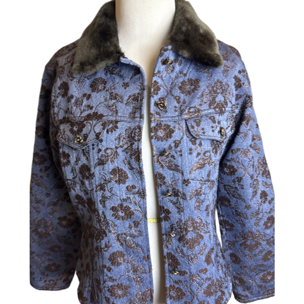 Baxis & Baxis Los Angeles Faux Fur Collar Jacket Medium - Picture 3 of 7